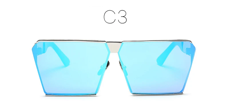 Модные Цвет женские солнцезащитные очки Уникальных Негабаритных щит UV400 градиент старинные очки рамка для женщин солнцезащитных очков плоские солнцезащитных очков - Цвет линз: C3