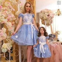 Oumeiya omy610 Cocktailkleid Kurze 2016 Mutter Tochter Kleider Spitze Applique Formale Abendkleider A-line Mit Kurzarm
