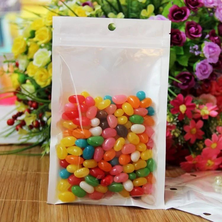 

1000ps 13*21cm Resealable clear white plastic bags Cookie/grocery/Electronic accessories/gifts/Jewelry/Craft Packaging Bag Pouch