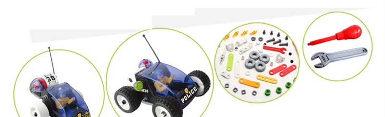 Дети DIY концепция разборки сборки машинка из конструктора родитель-ребенок Взаимодействие винт гайка демонтаж игрушка модель набор подарки