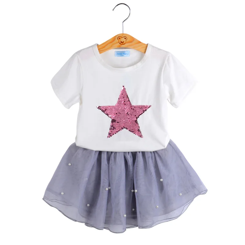 Humor Bear/комплект детской одежды для девочек, новинка года, одежда для маленьких девочек топы с сердечками+ плиссированная юбка для учащихся костюм для девочек одежда для малышей - Цвет: BZ071J white