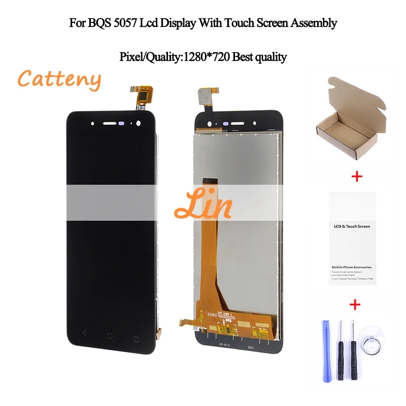 

1pcs Catteny For BQS BQ 5057 LCD Display Sensor bqs5057 LCD Display Touch Screen Digitizer Assembly Free Shipping+tools