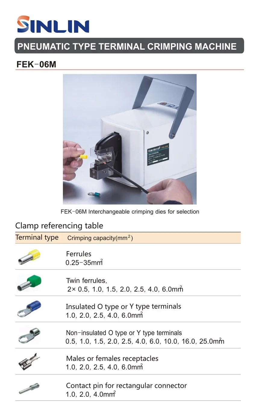 FEK-06M пневматический тип терминал обжимной станок Пневматика пневматические инструменты обжимные различные клеммы ferramentas