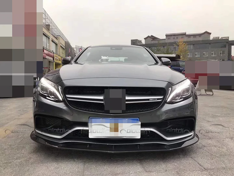 Углеродное волокно PSM Стиль Тип передний сплиттер бампер губы для Mercedes W205 C63 4 Двери Седан/2 двери купе