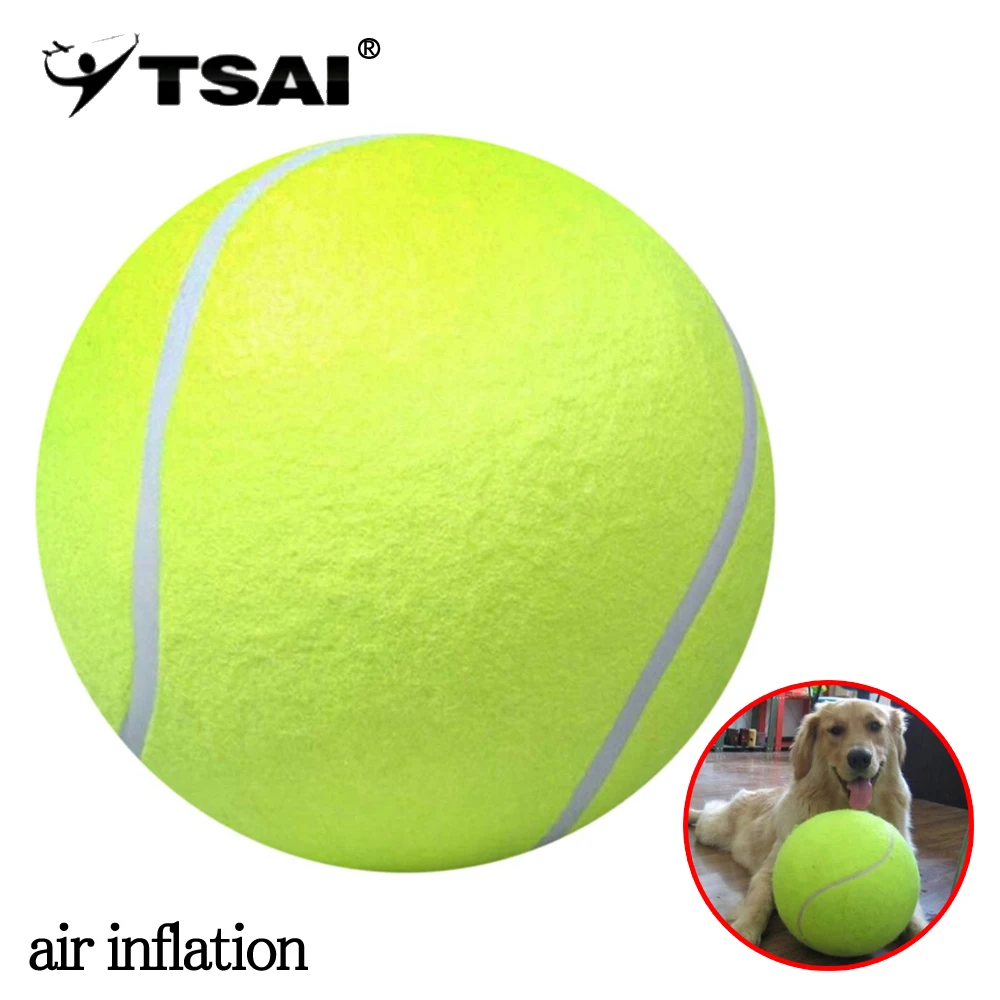 TSAI 24cm Tennis Ball Giant Air Inflation Tennis Ball Outdoor Sports Indoor Toy Signature Mega Jumbo Kids Toy Ball