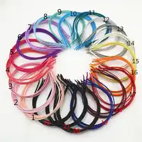 100ピースラップを布ヘッドバンドワイド: 5ミリメートルヘッドフープdiyヘアアクセサリーリボン覆わ鋼ヘアバンド女性基本的なヘアバンドFJ3111