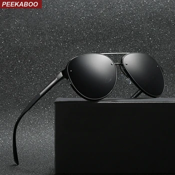 

Peekaboo man polarized sunglasses TR90 ultra light 2019 TAC 1.1 lens retro sun glasses for men polarized uv400 matte black
