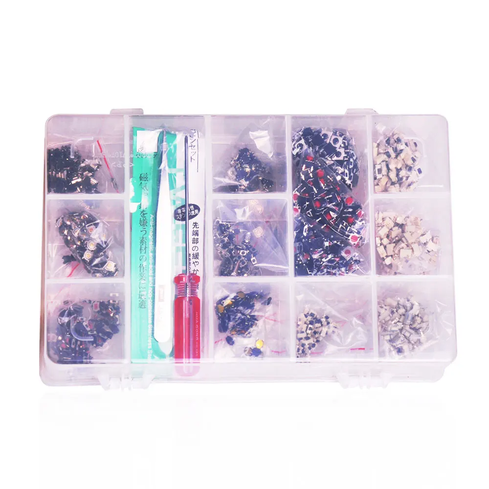 

1300pcs Common Micro Switches Box Kit for Car Key Remote Fob Repair 13 Types Microswitch in one Plastic Box