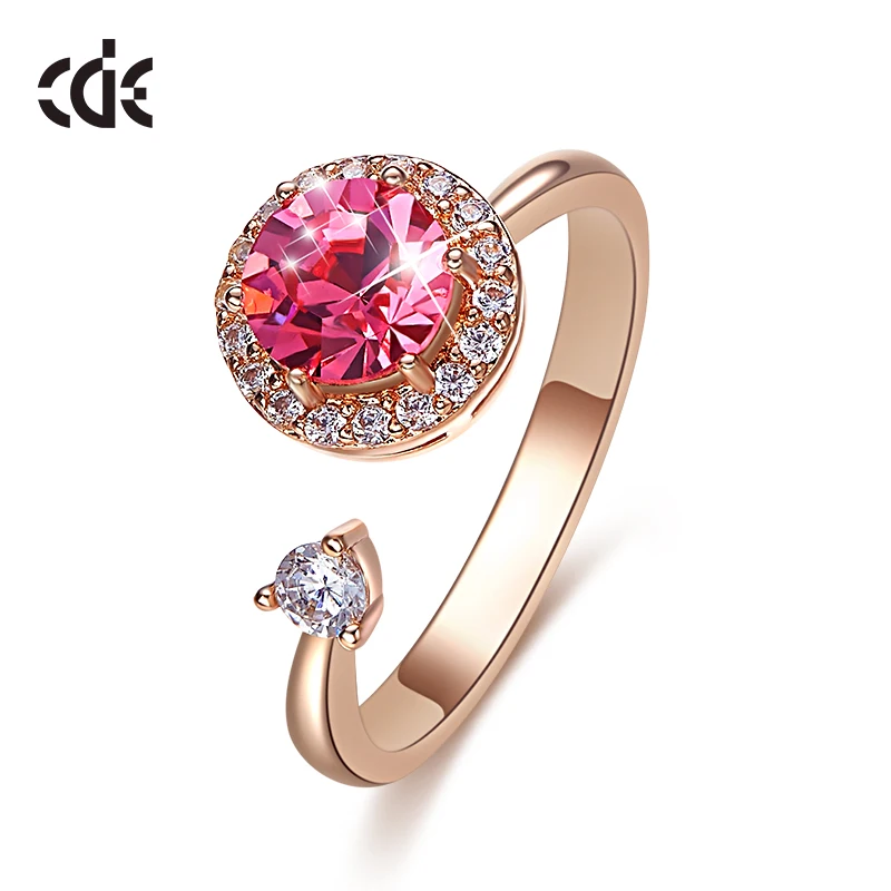 

CDE Women Rings With Crystals Embellished with crystals from Swarovski Adjustable Ring Ringen Rose Gold Jewelry Romantic Gifts