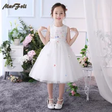 

Marfoli Flower Girl Dress Pink Rose Wedding Pageant Kids Boutique 2017 Summer Princess Party Dresses Clothes ZT003