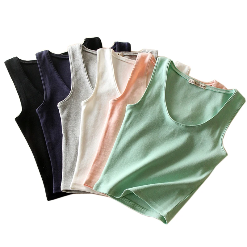 

2019 High Quality Summer Style Women Tank Top Camisole Cotton Slim Ladies Thin Vest Bralette