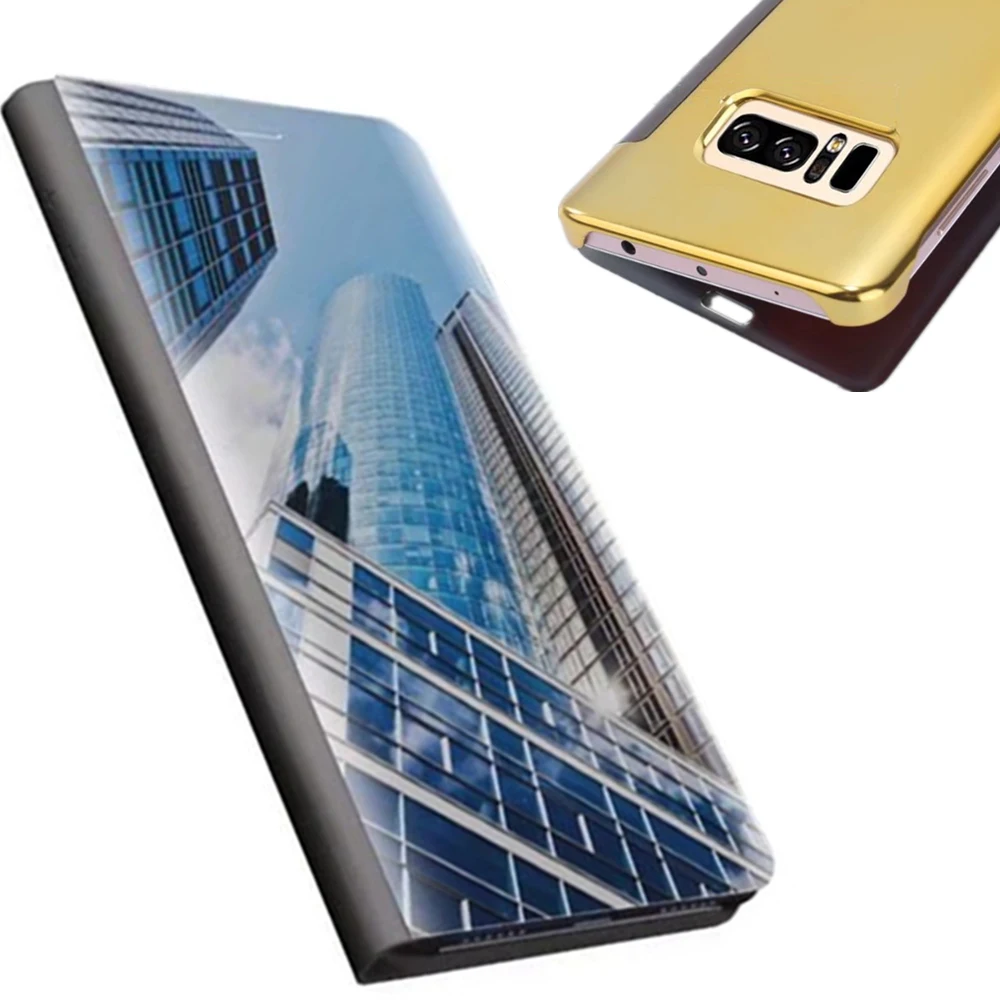 Smart очистить поверхность Посмотреть флип кожаный чехол для samsung galaxy s8 Samsung Galaxy Note 8