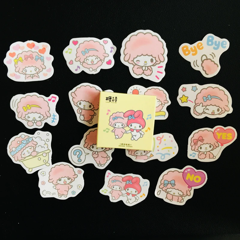 

45pcs/pack Cute Melody Sheep Adhesive Stickers Decorative Scrapbooking Diary Album Stick Label Paper Decor