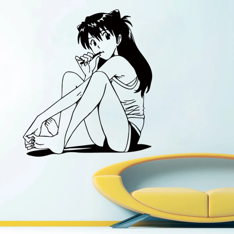 

Lovely kawaii Anime Girl Wall stickers Vinyl wall art decals for Home Living room Bedroom decor Boy Girl room decoration mural