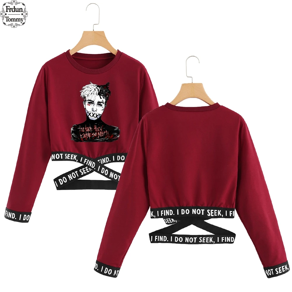 

Frdun Tommy XXXTentacion Small Sexy Waist Sweatshirt Women 2019 Exclusive Fashion Sweatshirt Female Fan Hoodie Sweatshirt S-XXL