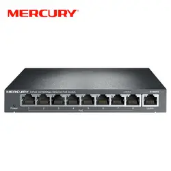 MERCURY S109PS 9 Порты и разъёмы 10/100 Мбит/с быстрый сетевой коммутатор Настольный переключатель для IP камеры