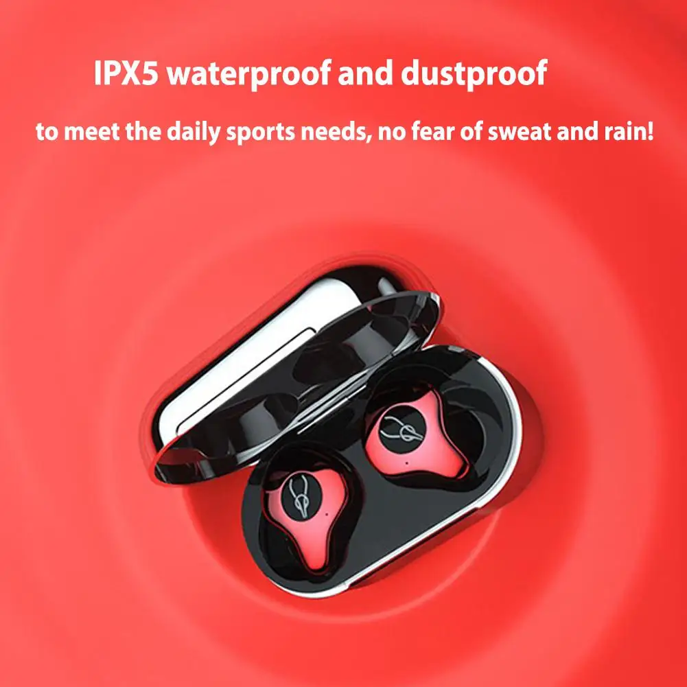 

BEESCLOVER E12 TWS 5.0 Wireless Bluetooth In-ear Earphones Auto-Pairing IPX5 Waterproof Earset with 750mAh Charging Bin r25