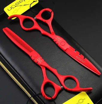 

5.5 inch Brand Jason TOP GRADE Hairdressing Scissors 440C Professional Barbers Cutting Scissors Thinning Shears Hair Scissors