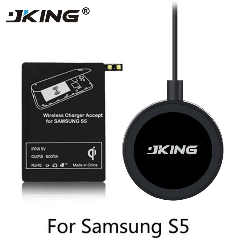

JKING 1Set QI Wireless Charging Pad with Receptor Receiver Coil For Samsung Galaxy S5 SM-G900F G900H G900A G900