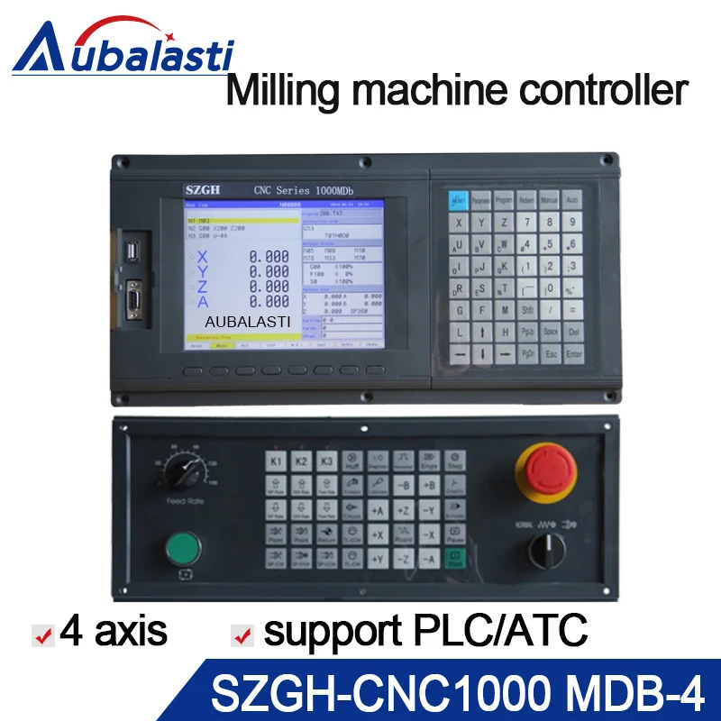 4 axis professional milling machine controller support PLC and ATC