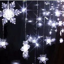 3.5 м 100LED 16 шт. Снежинка Led Шторы огни строки лампы сад Рождество Свадебная вечеринка Потолков Огни AC 110 В /220 В
