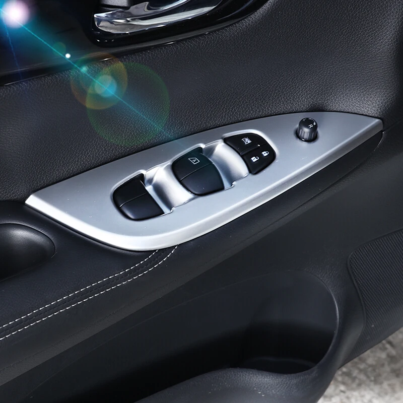 

For NISSAN TIIDA 2016 2017 Interior Car Armrest Panel Window Lifter Switch Cover Trim LHD Styling Car Accessories 4pcs