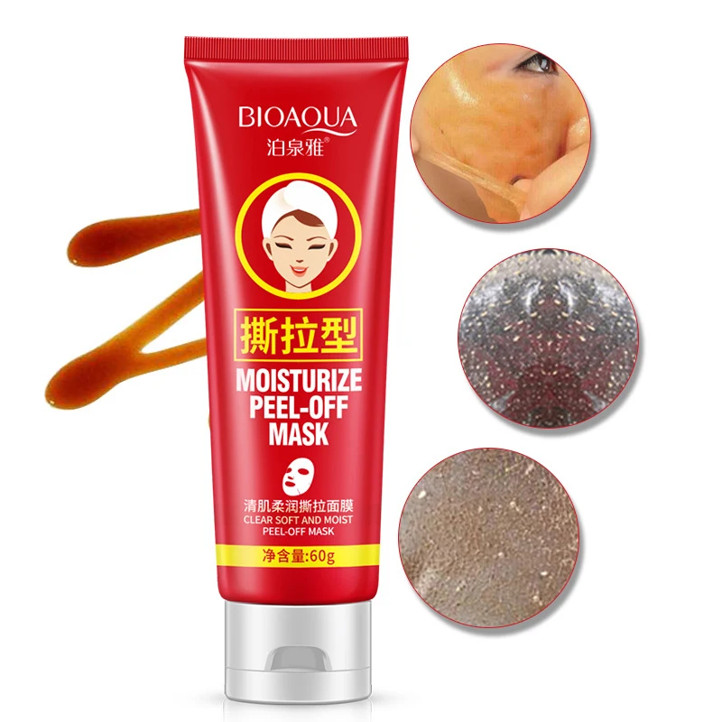 

Bioaqua 60g Black Face Mask Blackheads Remover Acne Peel Beauty Moisturizing facial care Masks Black Dots Cleaning Acne Removal