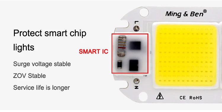 20 Вт 30 Вт 50 Вт Светодиодная лампа COB Чип LED Отражатель объектива 220 В Smart IC DIY для светодиодного прожектора прожектор нужен радиатор для охлаждения