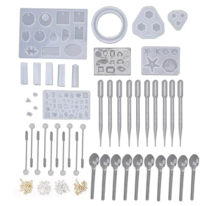 

1 Set Resin Silicone Mold UV Epoxy Tools for DIY Jewelry Pendant Earrings Necklace Crafts Making Material