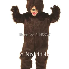 Талисман длинный мех темно-коричневый гризли маскот медведь костюм Взрослый размер Mascotte костюм вечерние Карнавальная Фантазия платье бесплатно ши