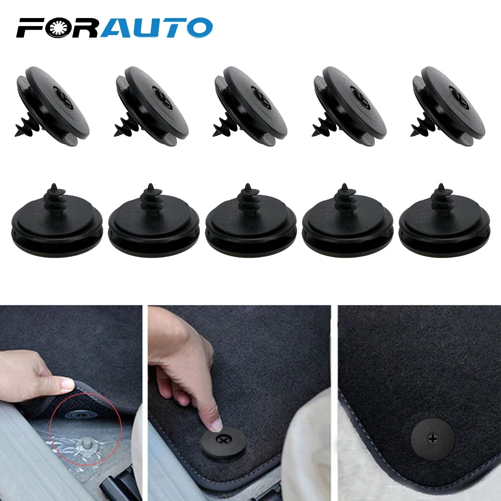 

FORAUTO 10 piece Auto Fastener Floor Mat Buckle Antiskid Pad Fastener Car Fastener Clips Skid Resistant Carpet Fixed Clamp