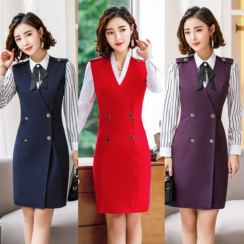 

2018 elegant designs women's suits formal office Lady dress ladies suit dresses Work outfit wear business costume office uniform