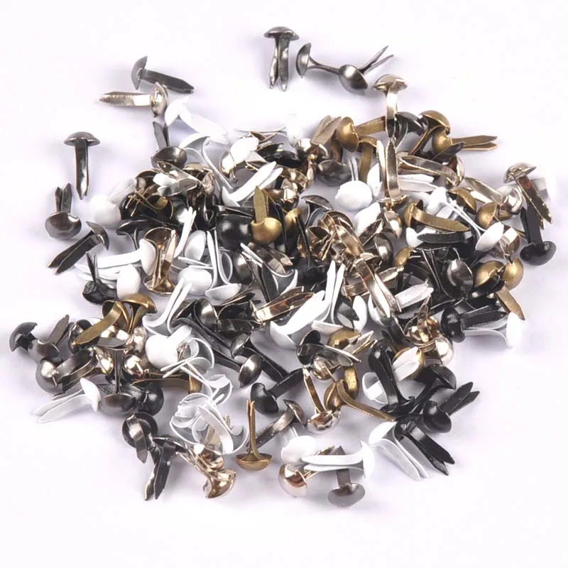 100PCs mixed Round vintge Brad Scrapbooking Embellishment Fastener Brads Metal Crafts For Diy handicrafts Decoration CP2147