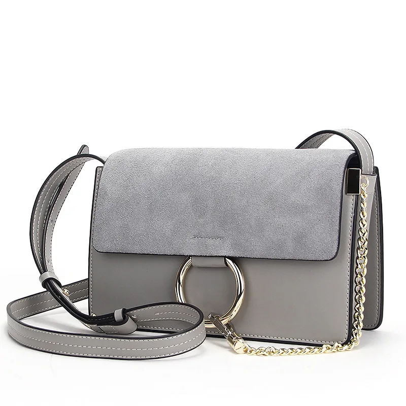 

New 100% Genuine Leather Handbag Satchel Bag Ring Star Shoulder bag Chain shoulder luxury women famous brand designer