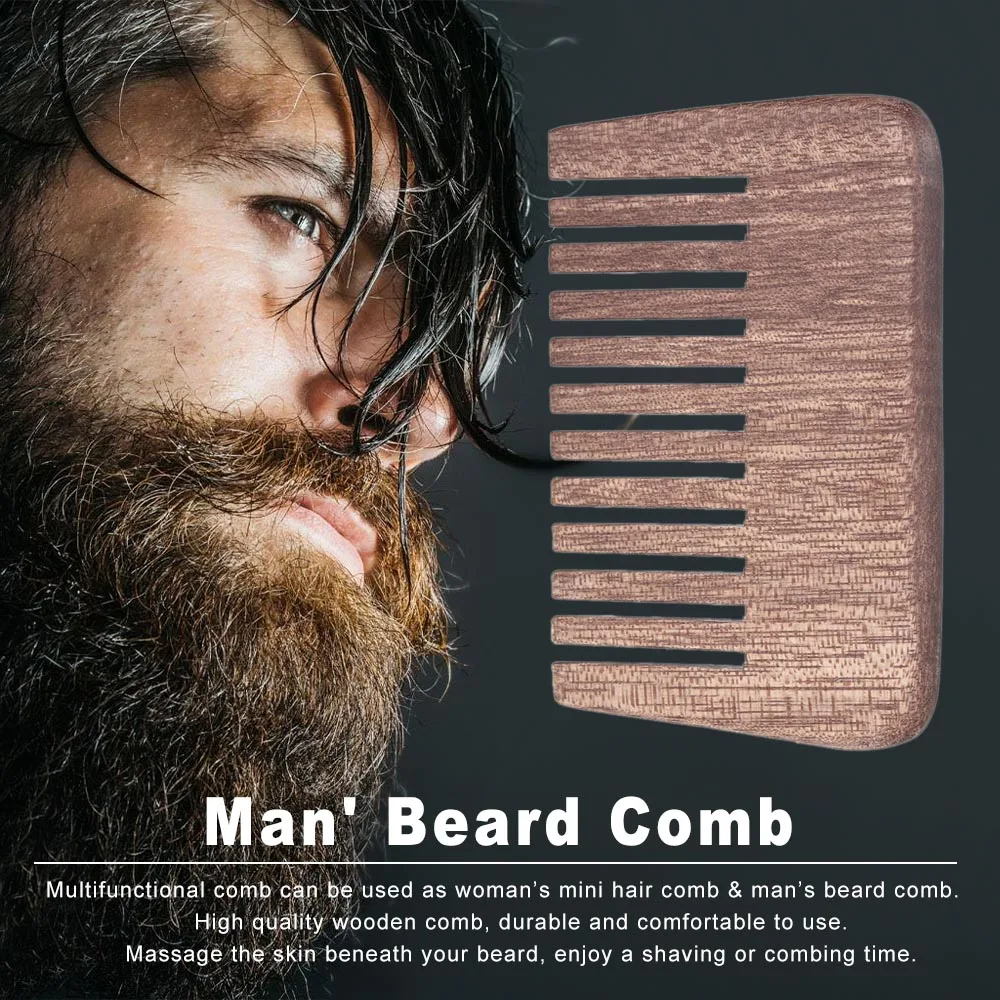 

Men's Beard Hair Comb Wooden Mustache Comb Anti-static Male's Pocket Comb