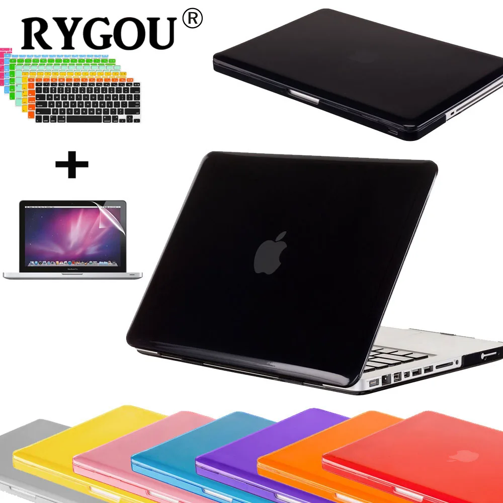 

RYGOU 3 in 1 Crystal Clear Transparent Case for Macbook Air Pro Retina 11 12 13 15 laptop Bag Cases for Mac Book air 13.3 inch