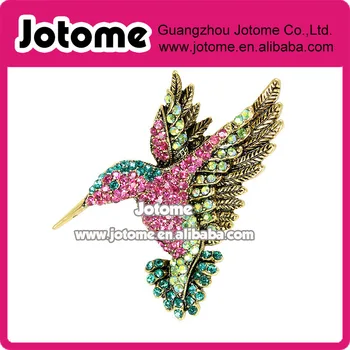 

Colorful Humming Bird Broach,Multi Color Bird, Hummingbird Jewelry