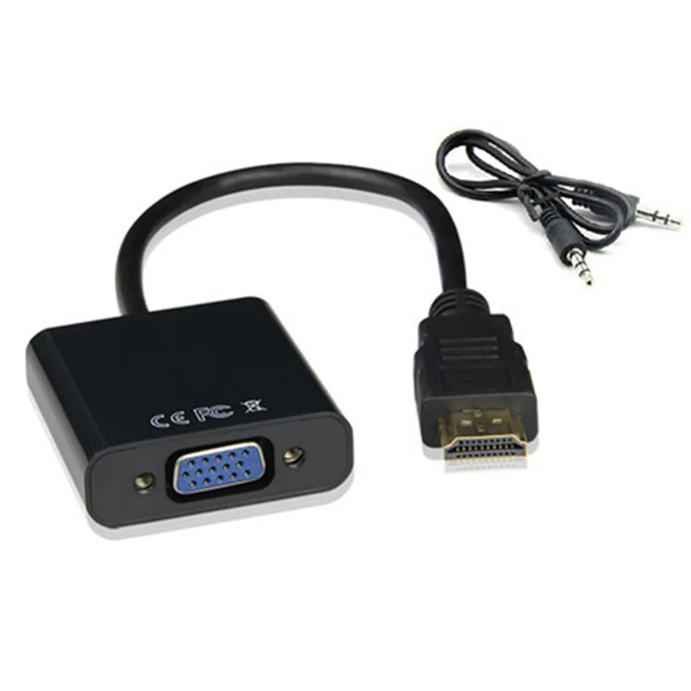HDMI to VGA Adapter Male to Famale Converter Adapter 1080P Digital with Video Audio Cable
