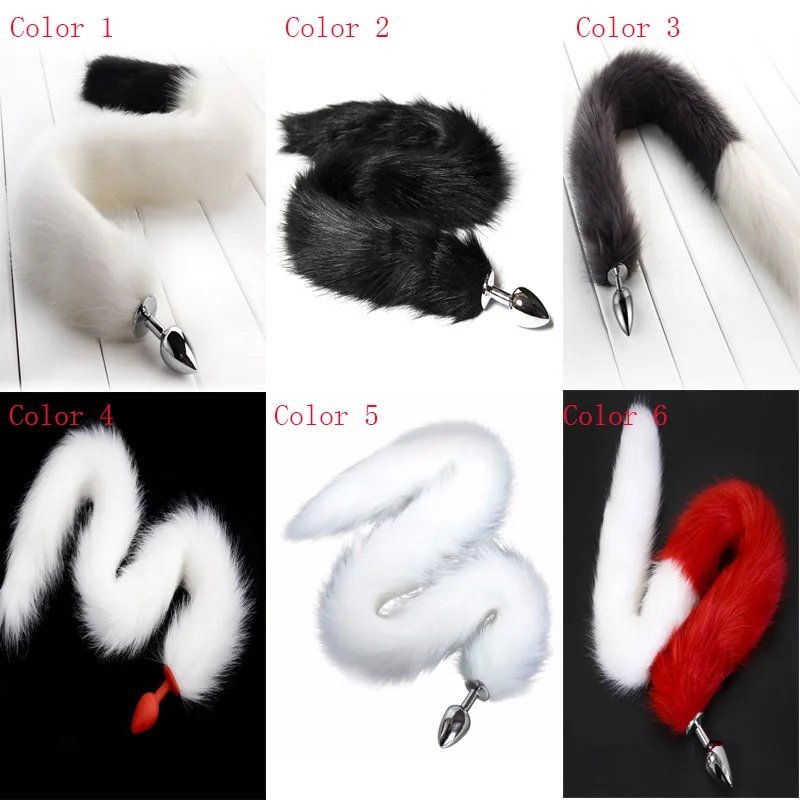 Super Long Anal 78cm Fox Tail Small Size Silicone Metal Plug Butt Fetish For Women Masturbation Cosplay Sex Toys 6 Colors |
