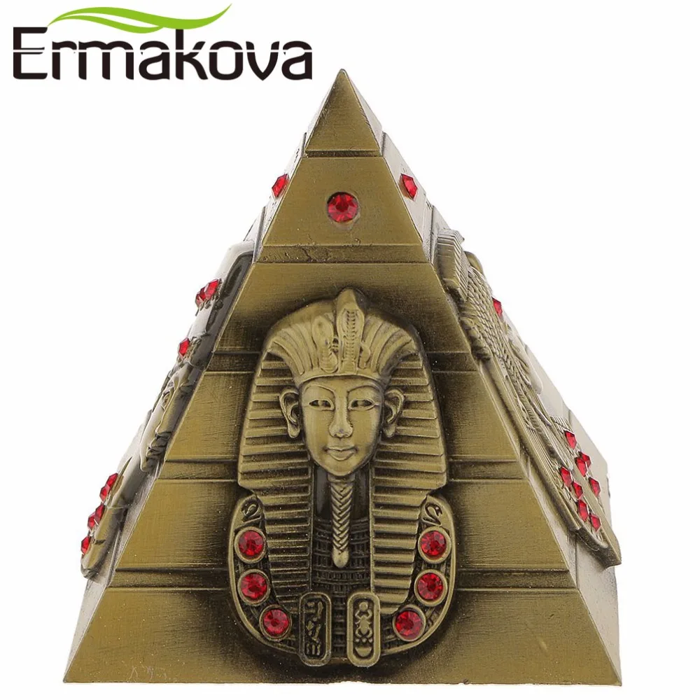 

ERMAKOVA Pyramid 8.5cm(3.3")Retro Rare Legend Metal Egyptian Pyramids Model World Famous Landmark Building Home Decoration Gift