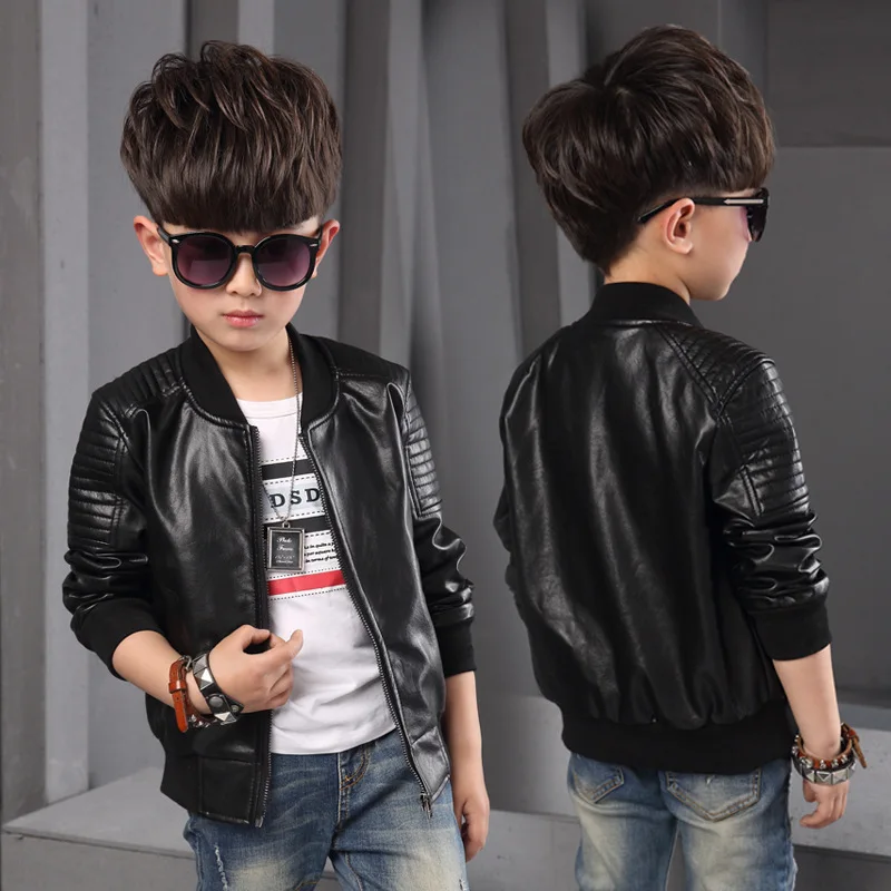 Teenage boys 4 12 years old boy leather jacket leather jacket children ...