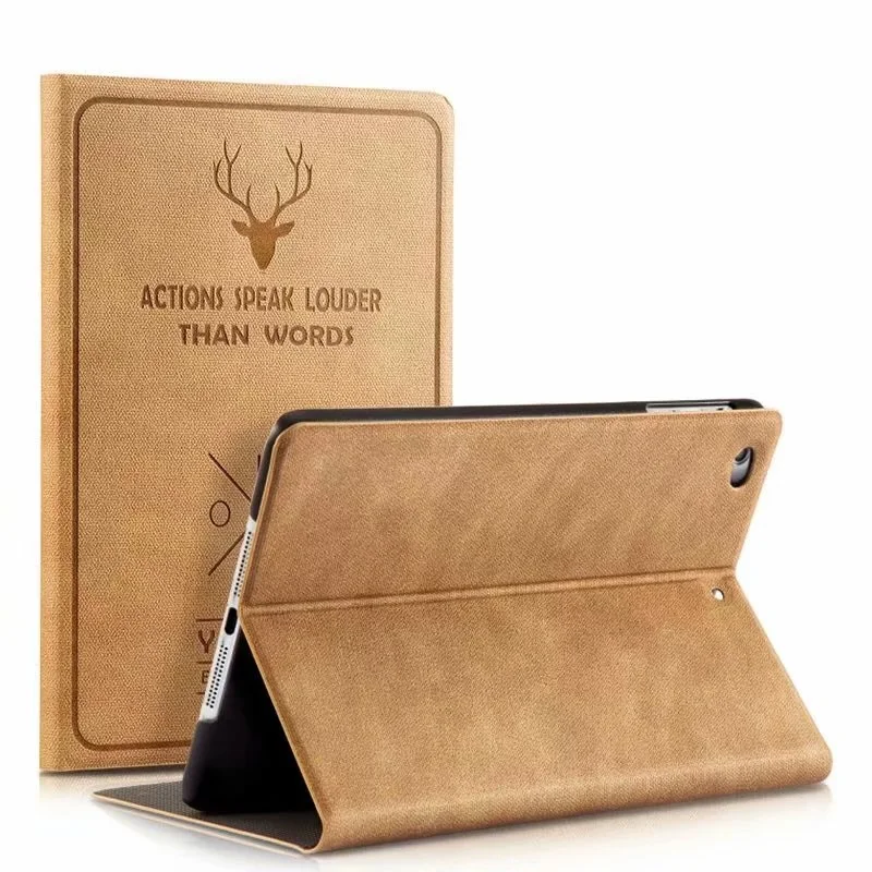 

New Coque For iPad 2 iPad 3 iPad 4 Case Smart Awake Sleep Luxury Stand 9.7'' PU Cartoon Deer Case For iPad 4 Shockproof Case