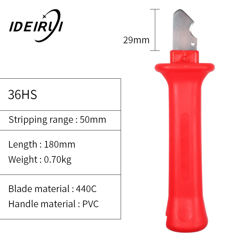 6 видов нож для зачистки кабеля немецкий стиль 440c Лезвие ПВХ ручка зачистки область диаметром 50 мм ниже ручные инструменты