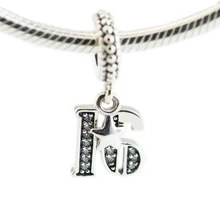 Аутентичные бусины из стерлингового серебра 925 CZ 16 лет любви очаровательные бусины-подвески цепочка-змея универсального размера браслеты сделай сам