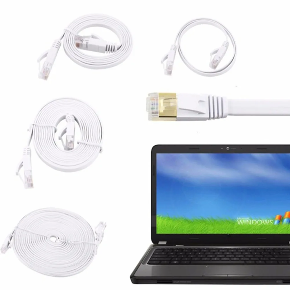 

CAT6e Flat Ethernet Network LAN Cable High Speed Transmission Laptop Ethernet Cable Patch Cord for Home Office