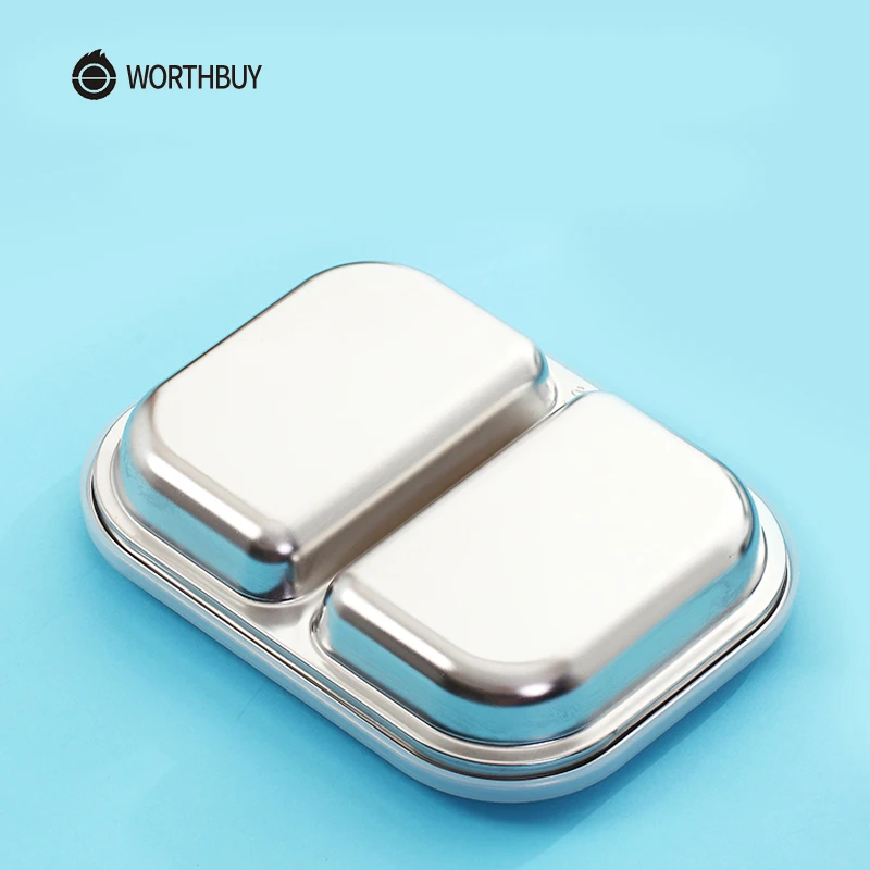 WORTHBUY японский Bento Box 304 нержавеющая сталь металлический Ланч-бокс с отделениями детский пищевой контейнер коробка для школы набор для пикника