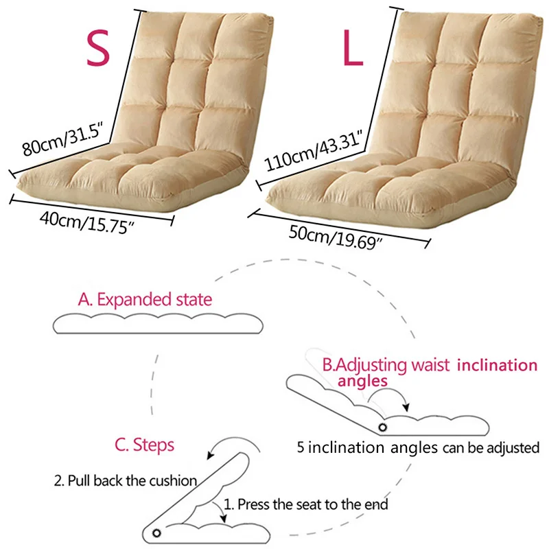 Sofa Bed Furniture Folding Sofa Bed Living Room Lazy Lounge Chair Bed Floor Gaming Chair Adjustable Sleeping Modern Sofa Bed
