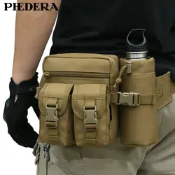 Новая дорожная камуфляжная сумка в стиле милитари для женщин для мужчин поясная сумка с держателем для бутылок на открытом воздухе Мужская