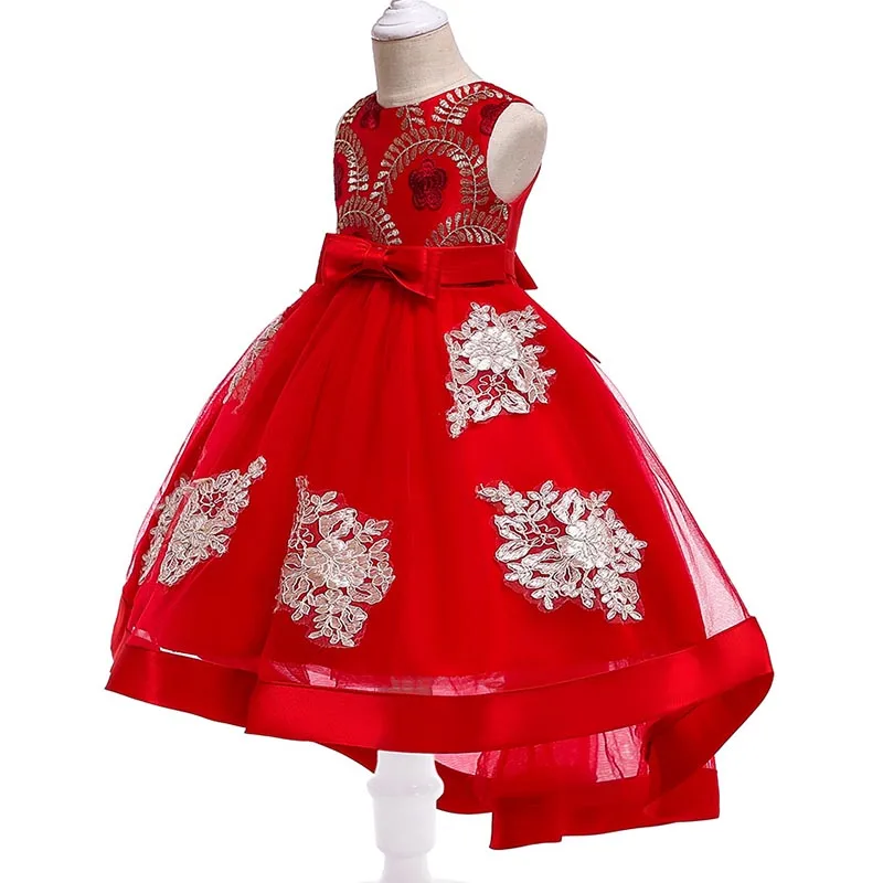 Детская одежда с вышивкой; платье принцессы для девочек вечерние свадебное платье с цветами детская одежда для дня рождения От 3 до 10 лет детская одежда