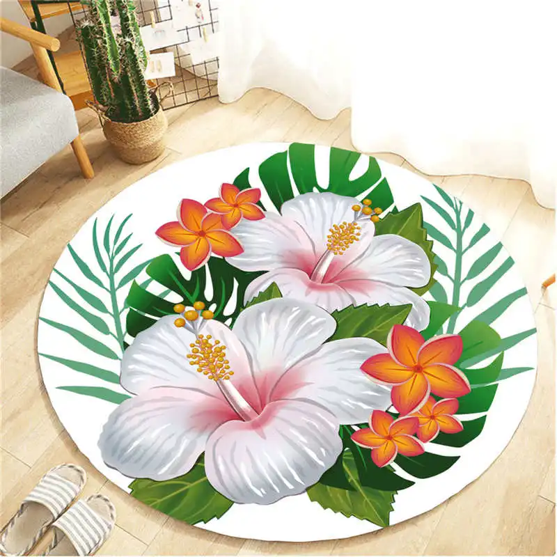 

Exquisite high quality anti-slip and durable Tropical Plant Leaves Comfortable Living Children's Room Kitchen Carpet 80cm 5pz